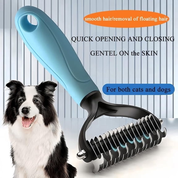Pet pro grooming tool for cats dogs,2-Sided Dematting & Deshedding Comb for Dogs & Cats,Versatile Undercoat Detangler Brush for Shedding,Matted Hair & Fur Remover Tool