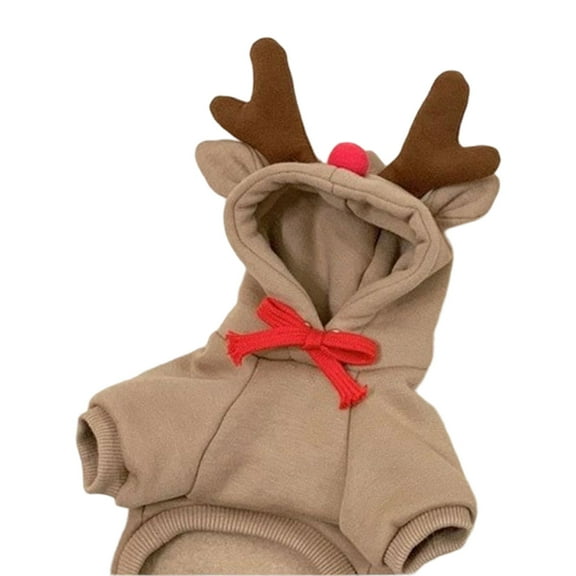 Pet's Clothes Christmas Hoodie Costume For Puppy Reindeer For Daily Use Indoor Activities Holiday Gathering Birthday