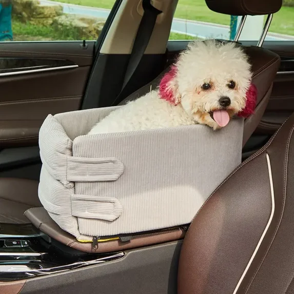 Pet-specific car seats, car central control cat bag and dog kennel, travel handbags for cats and dogs (Gray 2)
