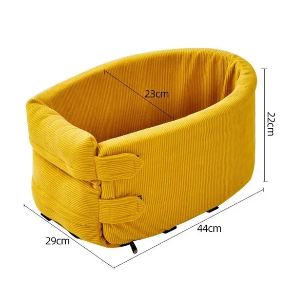 Pet-specific car seats, car central control cat bag and dog kennel, travel handbags for cats and dogs (yellow)