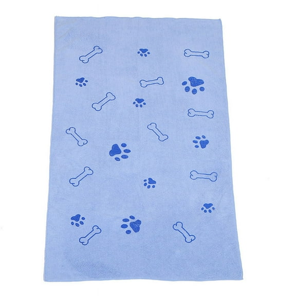 Pet supplies absorbent towel new fiber quick-drying pet towel dog cat bath towel (blue)