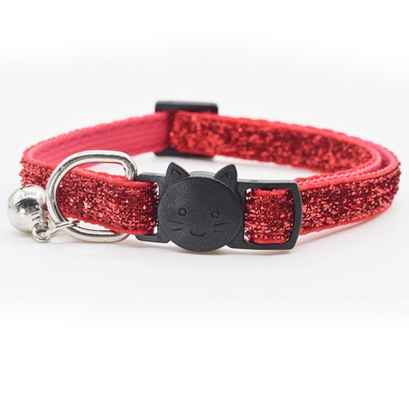 Pet supplies with bell cat face safety snap collar nylon cat collar pet cat collar
