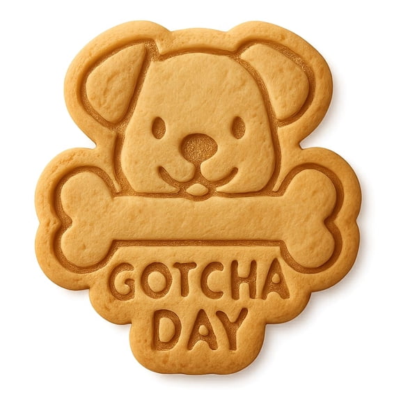 Pet with Bone Gotcha Day Cookie Cutter & Stamp, Fondant & Clay - 4x3.5
