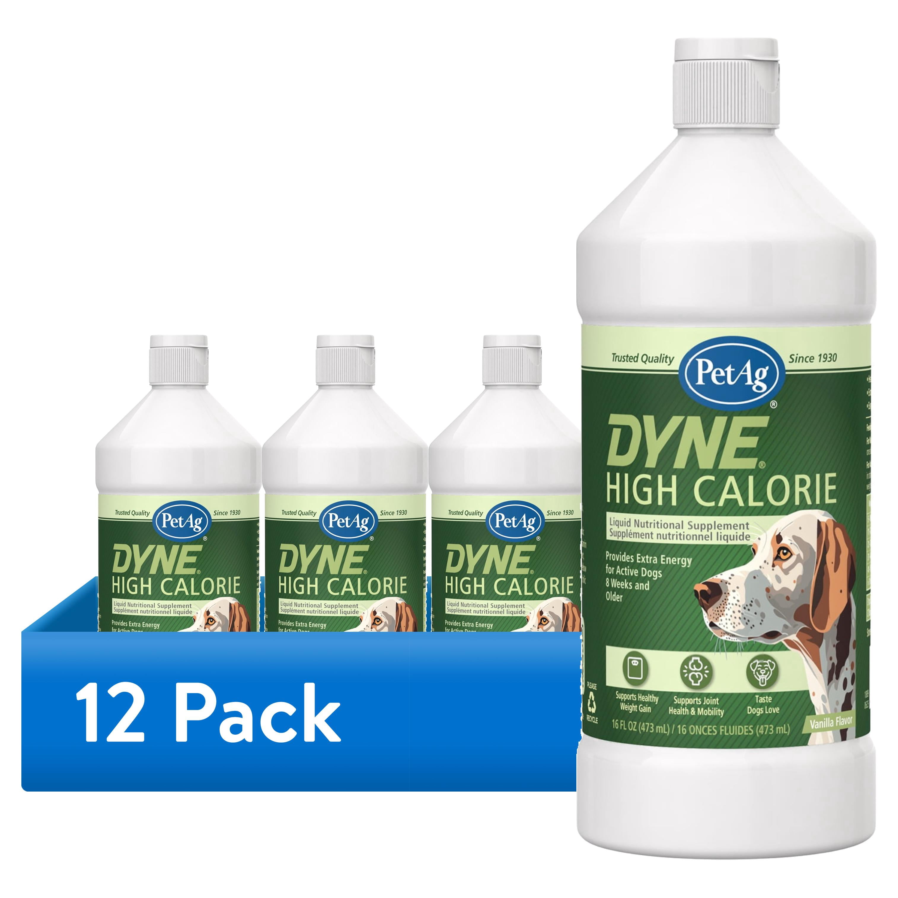 (12 pack) PetAg Dyne High Calorie Liquid Nutritional Supplement for Dogs & Puppies 8 Weeks and Older - 16 oz