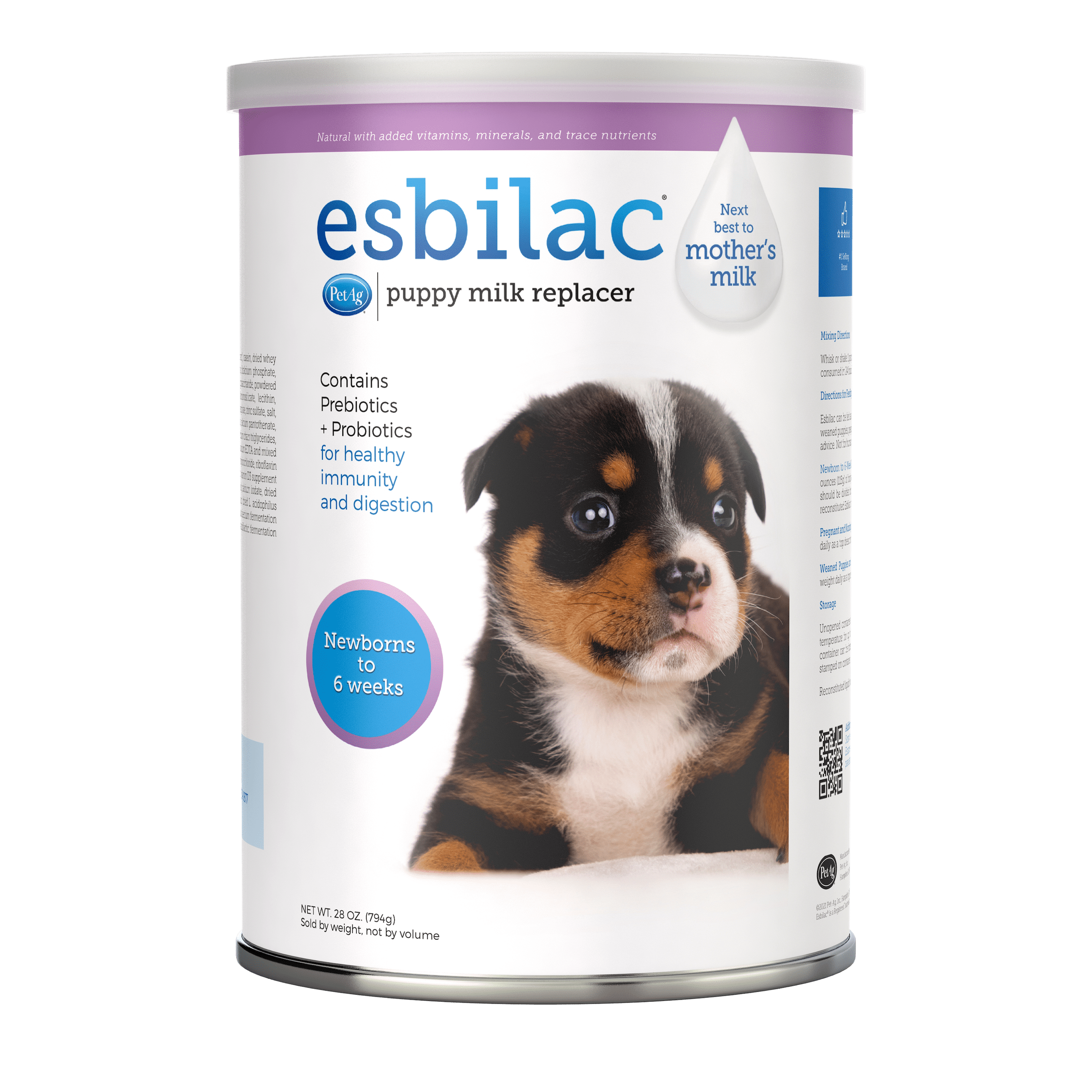 PetAg Esbilac Powder Milk Replacer for Puppies and Dogs with Prebiotics