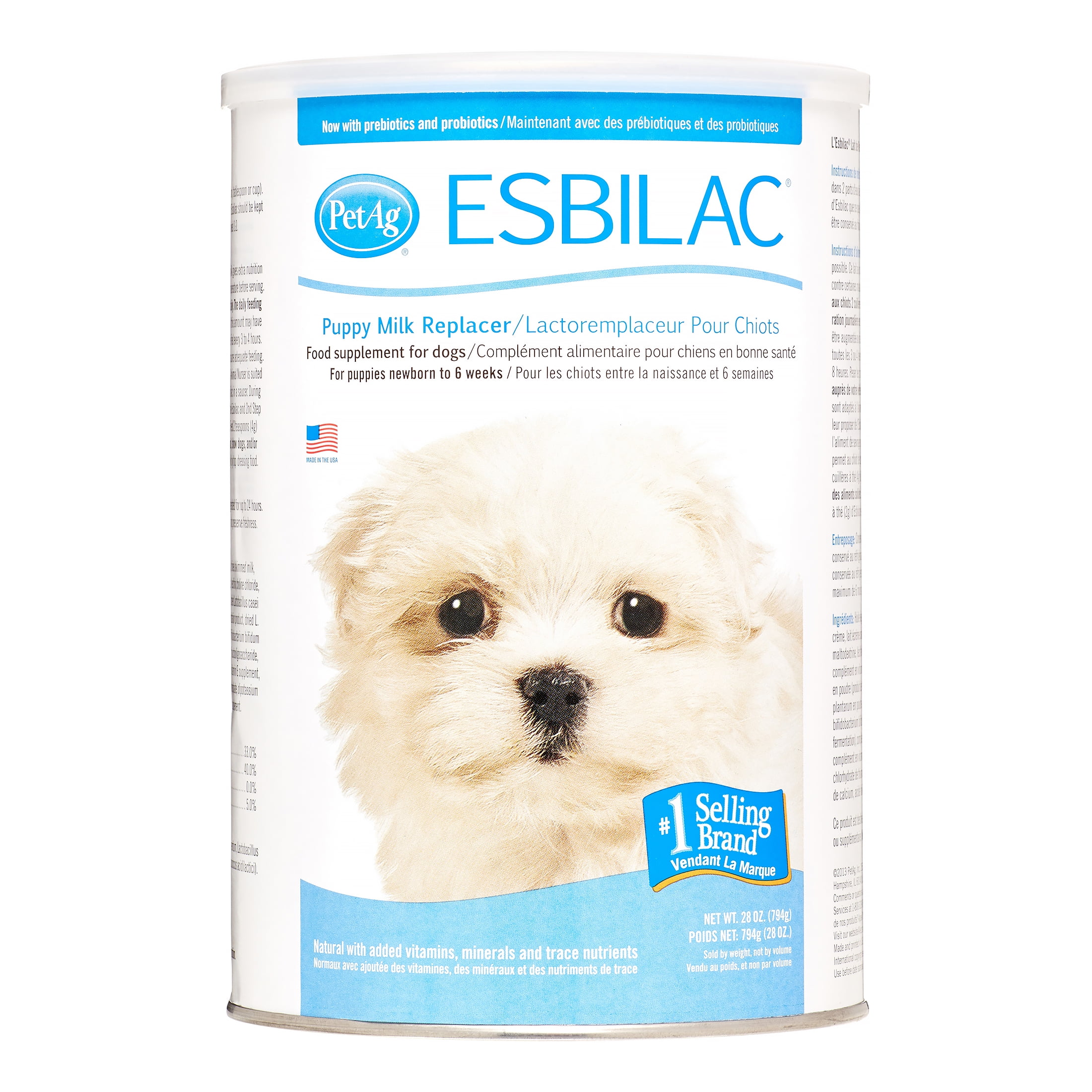 PetAg Esbilac Powder Milk Replacer for Puppies and Dogs with Prebiotics
