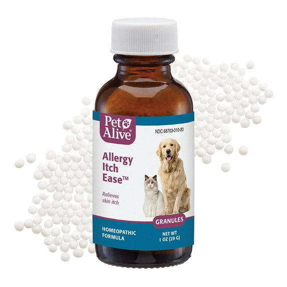 PetAlive Anti Itch Relief for Dogs and Cats Granules - Homeopathic Cat and Dog Allergy Relief - Stops Scratching, Soothes Redness and Dryness - Anti Itch for Dogs and Cats