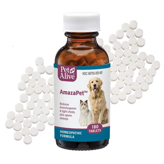 AmazaPet – Dog Cough & Respiratory Support Tablets – Supports Healthy Lung Function & Easy Breathing – Safe for Dogs & Cats – Comfort for Occasional Cough, Throat & Bronchial Wellness – 180 Tablets