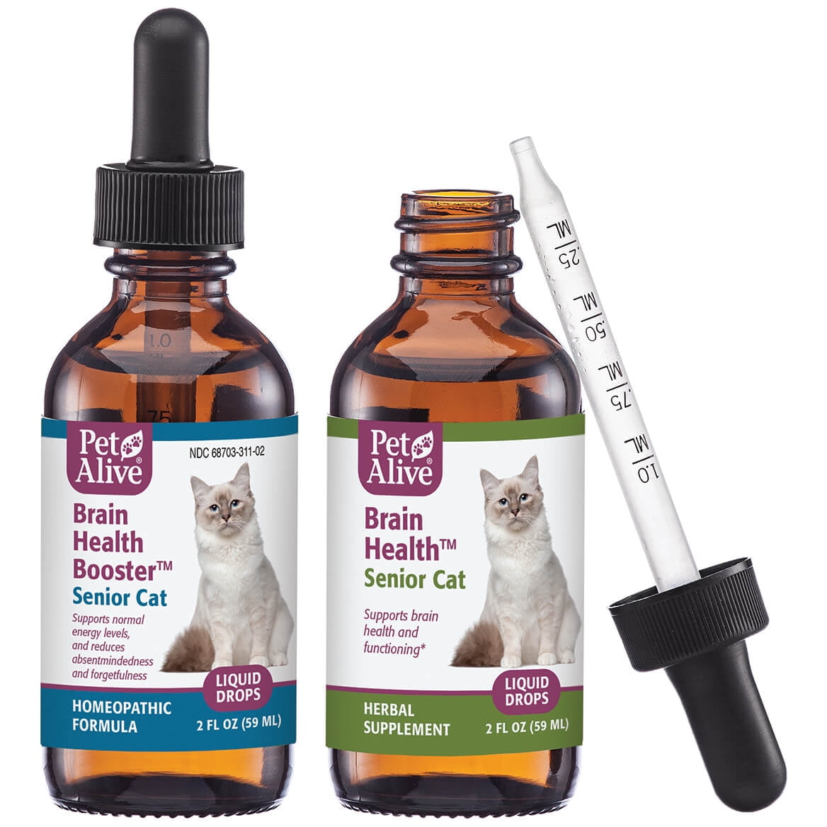 PetAlive Brain Health for Senior Cats ComboPack Reduces Confusion