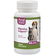 PetAlive Digestive Support  - All Natural Herbal Supplement for Cat and Dog Digestive Tract Health - 60 Veggie Caps