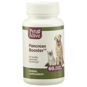 PetAlive Pancreas Booster  - All Natural Herbal Supplement for Pancreatic Health and Digestive Functioning in Cats and Dogs - Supports Healthy Insulin Production - 60 Veggie Caps