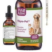 PetAlive Thyro-Pet Herbal Drops for Dog & Cat Thyroid Support - Herbal Liquid Thyroid Formula with Bladderwrack, Astragalus, Nettle Leaf, Supports H