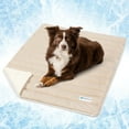 thumbnail image 1 of PetAmi Cooling Mat for Dog, Premium Pet Cooling Blanket for Crate Kennel, Indoor Cat Cool Sleeping Pad, Q-MAX Cold Sofa Couch Cover for Summer (Taupe/Beige, Medium (29x40)), 1 of 8