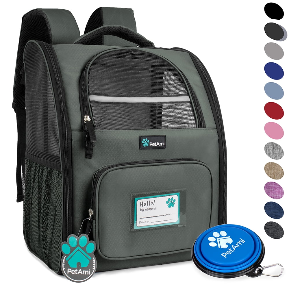 Dark Gray Medium Soft Sided Pet Carrier Backpack