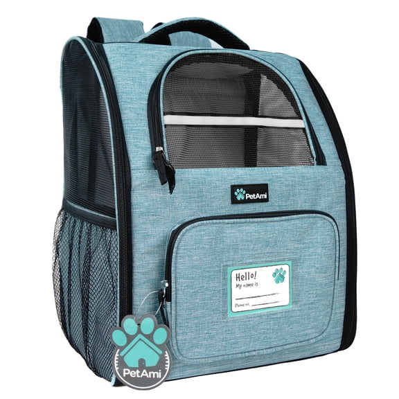 PetAmi Dog Backpack Carrier For Small Large Cat, Pet, Puppy, Ventilated Pet Hiking Backpack Travel Bag, Airline Approved Cat Backpack Carrier, Camping Biking Dog Bag Up to 18lbs Pet, Teal Turquoise