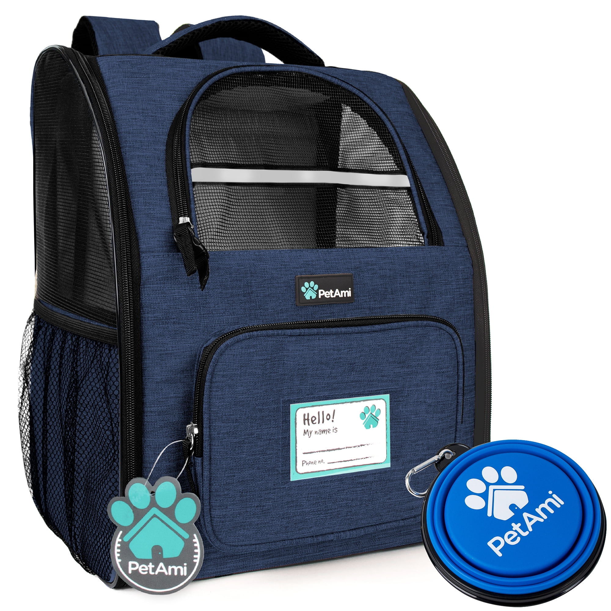 Free Shipping PetAmi Dog Backpack Carrier For Small Large Cat Pet Puppies Ventilated Pet Hiking Backpack Travel Bag Airline Approved Cat Backpack Carrier Safety Back Support Camping Biking Dog Bag Nav...