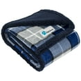 thumbnail image 1 of PetAmi Dog Blanket for Bed, XL Pet Blanket Large Dogs, Fleece Furniture Couch Cover Protector Sofa Car Crate Kennel, Soft Sherpa Cat Throw Plush Reversible Washable, Twin 60x80 Plaid Navy Blue, 1 of 9