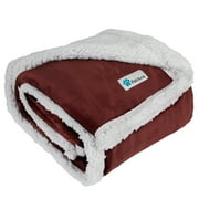 PetAmi Dog Blanket for Small Medium Dogs, Pet Bed Blanket Cat Puppy Kitten, Fleece Furniture Couch Cover Protector Sofa Car, Soft Sherpa Dog Throw Plush Reversible Washable, Mini 29x40 Maroon Red
