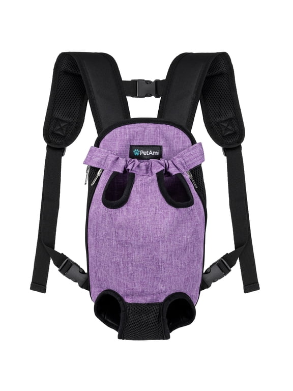 Dog Carrier Backpack, Adjustable Dog Pet Cat Front Carrier Backpack | Ventilated Dog Chest Carrier for Hiking Camping Travel, Sling Bag for Small Medium Dog Cat Puppies, Small, 5-9 lbs, Purple