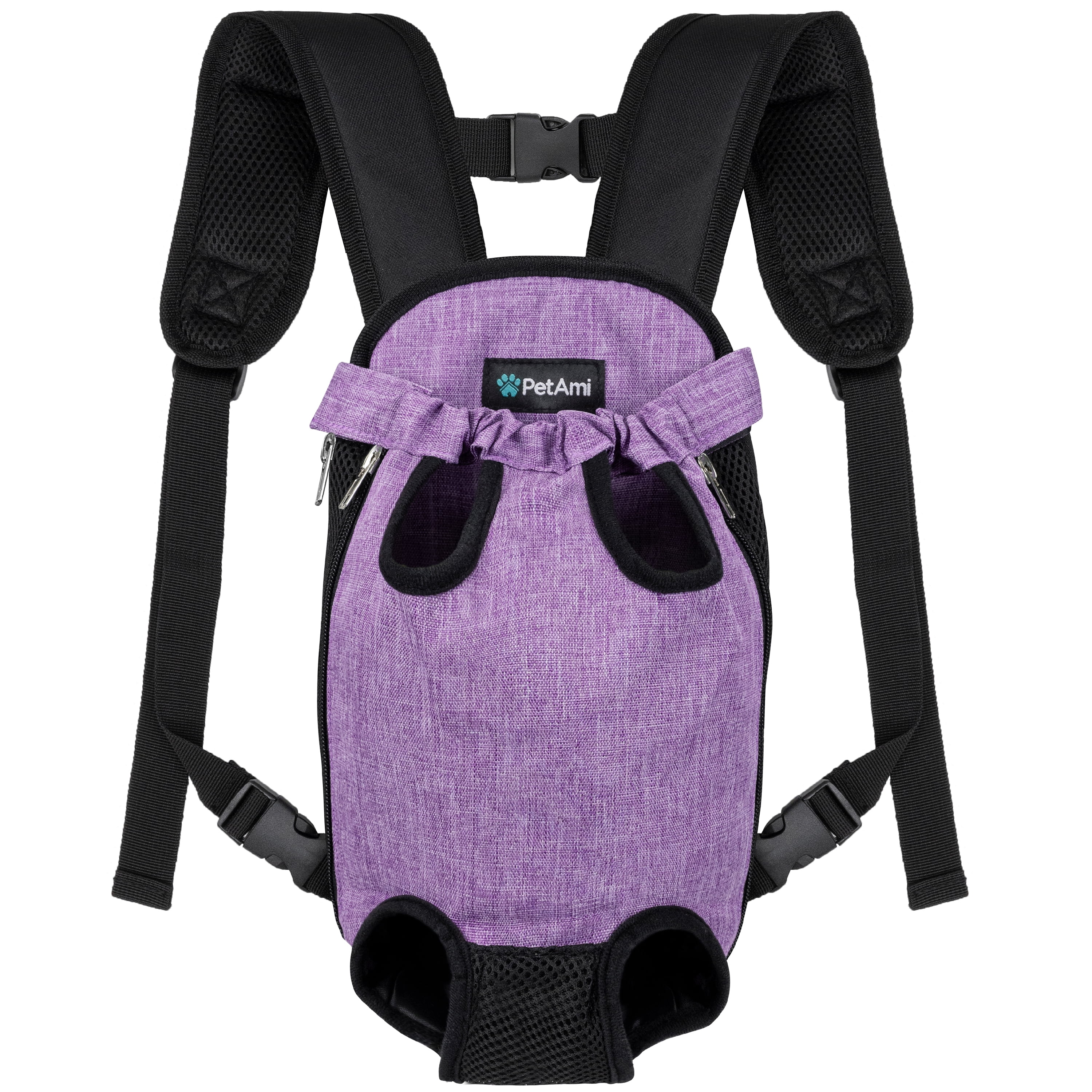 PetAmi Dog Carrier Backpack, Adjustable Pet Cat Front Carrier Backpack, Ventilated Dog Chest Carrier for Hiking Camping Travel, Sling Bag for Small Medium Dog Cat Puppies, Medium, 9-13 lbs, Purple