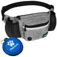 thumbnail image 1 of PetAmi Dog Fanny Pack, Treat Pouch for Dog Walking, Training, Built in Poop Bag Dispenser, Water Bottle Holder, Collapsible Bowl, Pet Treat Waist Belt for Hiking, Running, Kibbles (Grey), 1 of 7