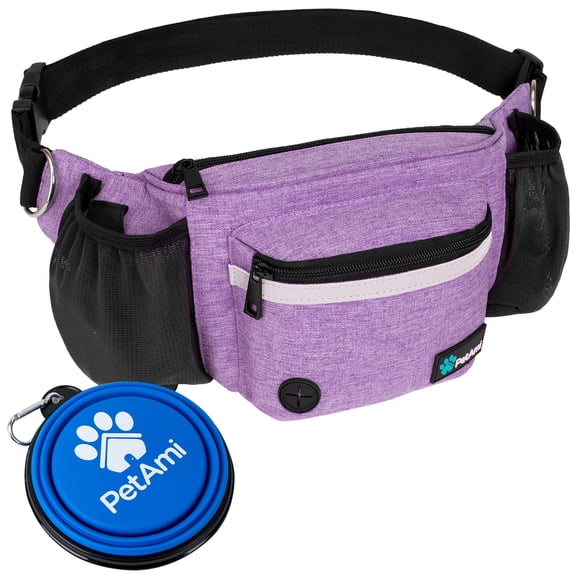 PetAmi Dog Fanny Pack, Treat Pouch for Dog Walking Training, Purple