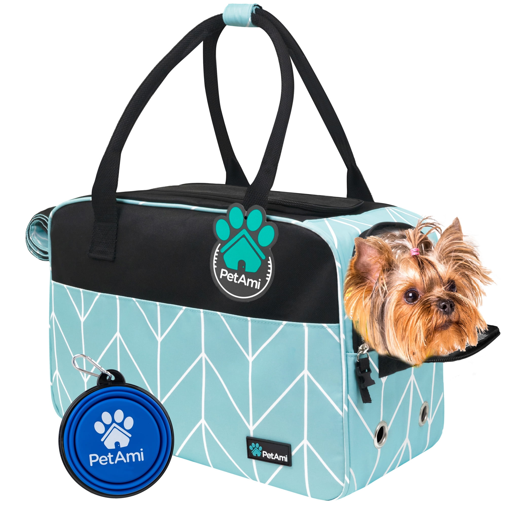Amazon.com : BETOP HOUSE Fashion Dog Purse Carrier for Small Dogs and Cats  with 2 Large Pockets PU Leather Pet Carrier Cat Carrier TSA Airline  Approved Puppy Kitten Purse Carrier for Travel