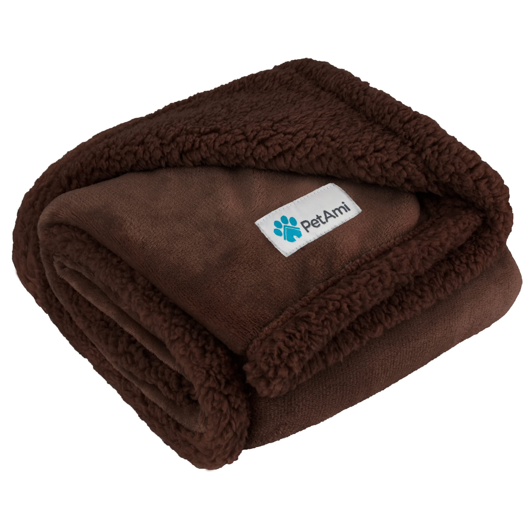 Medium Brown Waterproof Sherpa Fleece Outdoor Throw Blanket