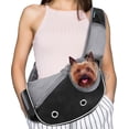 thumbnail image 1 of PetAmi Dog Sling Carrier for Small Dogs, Puppy Carrier Sling Purse, Dog Bags For Traveling, Carrying Bag to Wear Medium Cat, Adjustable Crossbody Pet Sling Travel, Poop Bag Dispenser, Max 5 lbs,Black, 1 of 13