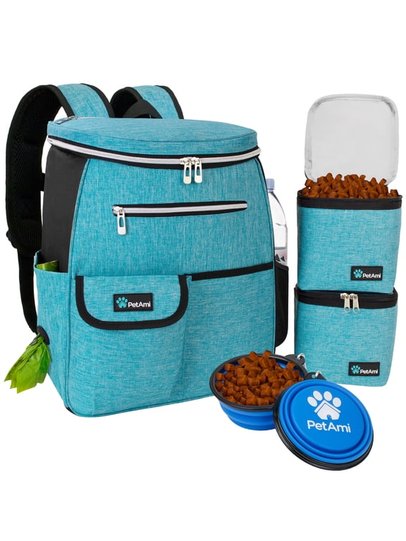 Dog Travel Backpack 27L Airline Approved Pet Supplies Bag, Teal Blue
