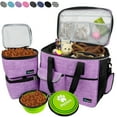 thumbnail image 1 of PetAmi Dog Travel Bag, Travel Pet Bag Organizer, Dog Food Travel Bag with Food Container and Bowls, Dog Travel Supplies Gift Accessories for Weekend Camping, Dog Cat Diaper Bag (Purple, Large), 1 of 6