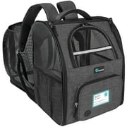 PetAmi Expandable Dog Cat Backpack Carrier, Airline Approved, Dark Gray