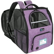PetAmi Expandable Dog Cat Backpack Carrier, Airline Approved, Purple