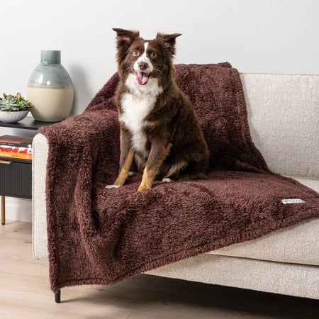 PetAmi Dog Blanket for Large Medium Dogs Brown, Fluffy Soft Puppy Blanket, Sherpa Fleece Cat Blanket for Kitten Doggie, Calming Pet Blanket Throw for Bed Washable Sofa Couch Cover, Large 40x60