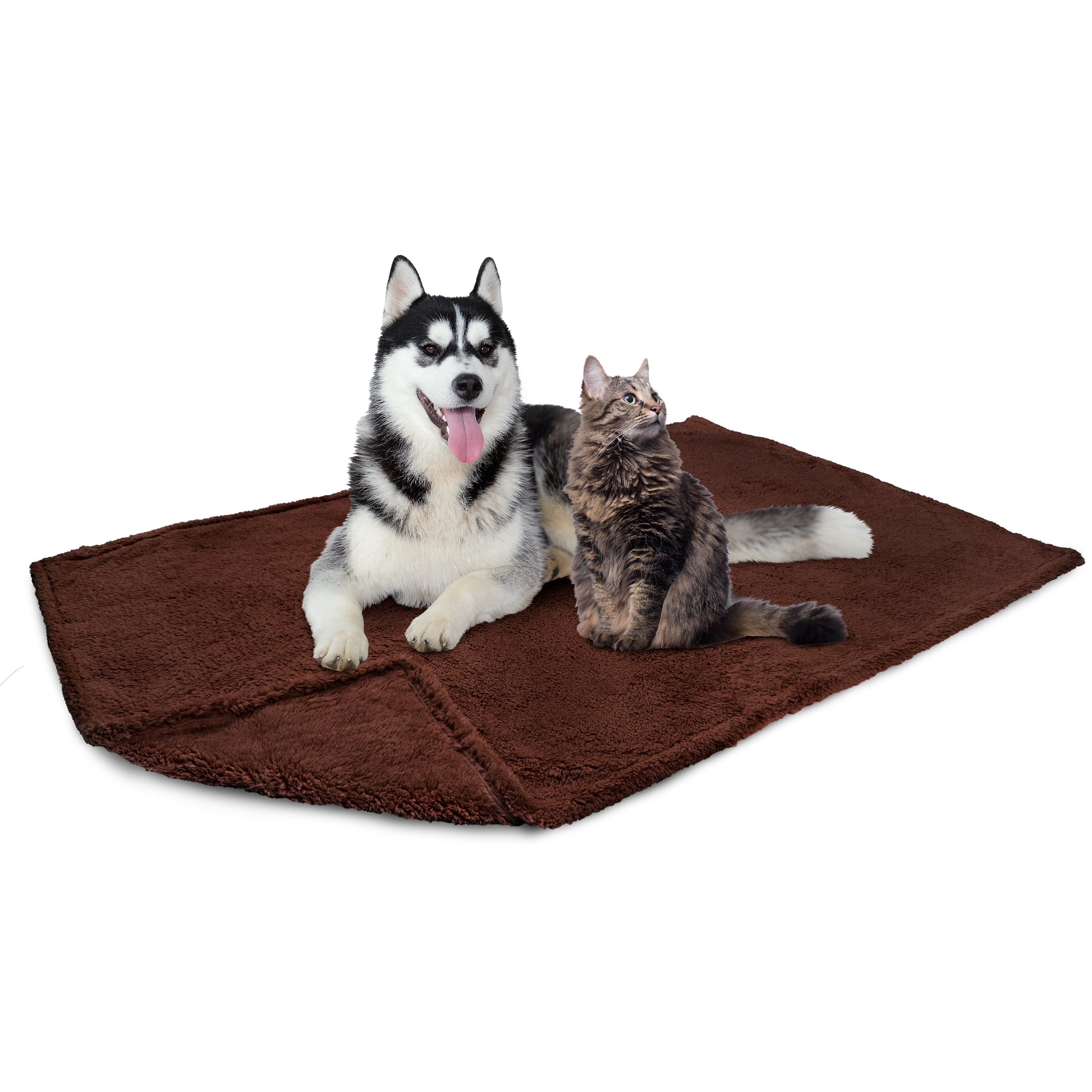 PetAmi Fluffy Reversible Dog Blanket - Sherpa Fleece, 29x40 Inches, Gray - For Small/Medium Dogs, Furniture Protector, Machine Washable