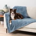 thumbnail image 1 of PetAmi Fluffy Waterproof Dog Blanket For Medium Large Dogs, Soft Warm Pet Sherpa Throw Pee Proof Couch Cover, Reversible Cat Bed Blanket Sofa Protector, Plush Washable Pad (Dusty Blue, 40x60), 1 of 9
