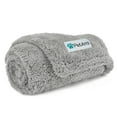thumbnail image 1 of PetAmi Fluffy Waterproof Dog Blanket For Small Medium Dogs, Soft Warm Pet Sherpa Throw Pee Proof Couch Cover, Reversible Cat Puppy Bed Blanket Sofa Protector, Plush Washable Pad (Light Grey, 24x32), 1 of 8