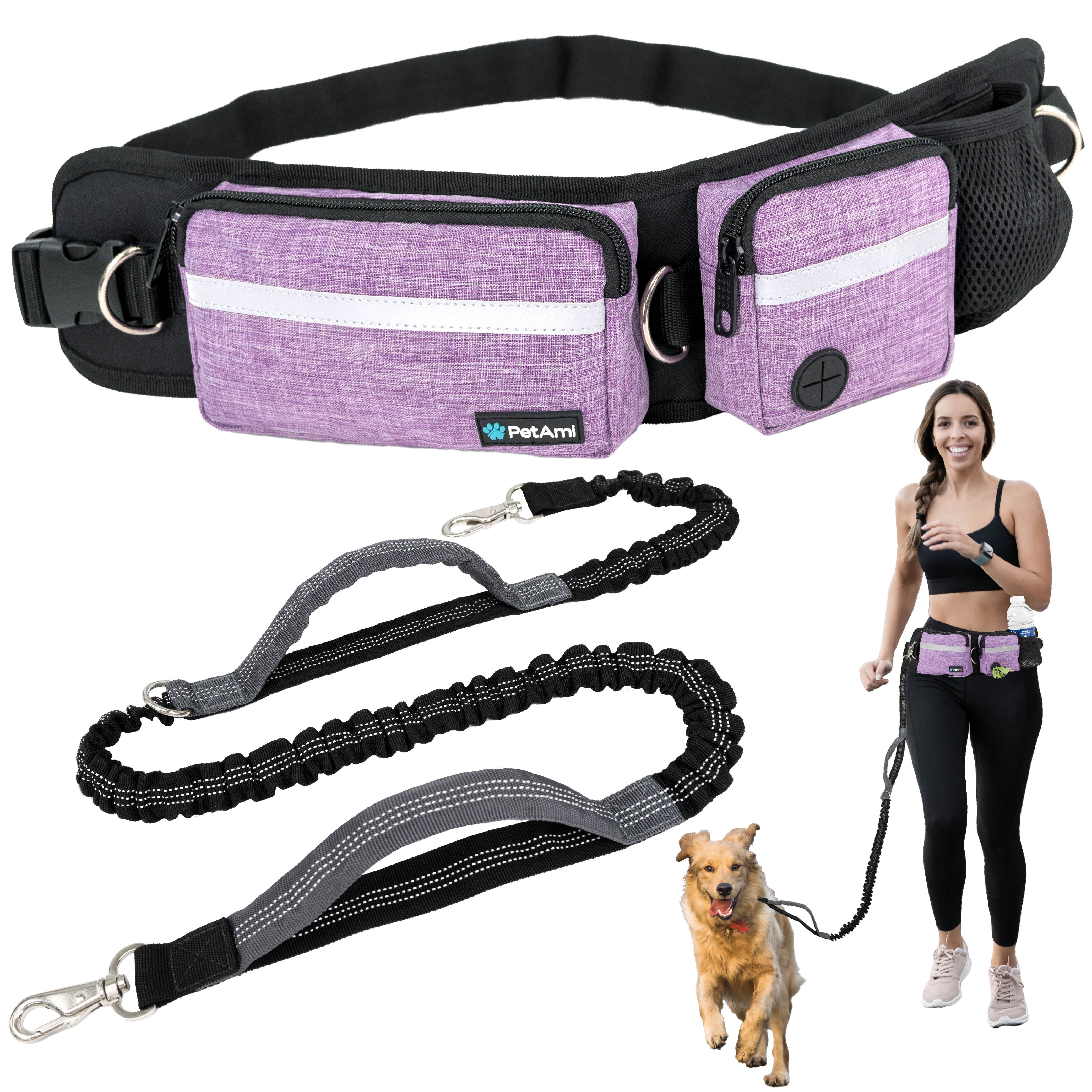 PetAmi Hands Free Dog Leash, Dog Running Leash Belt Bag for Walking