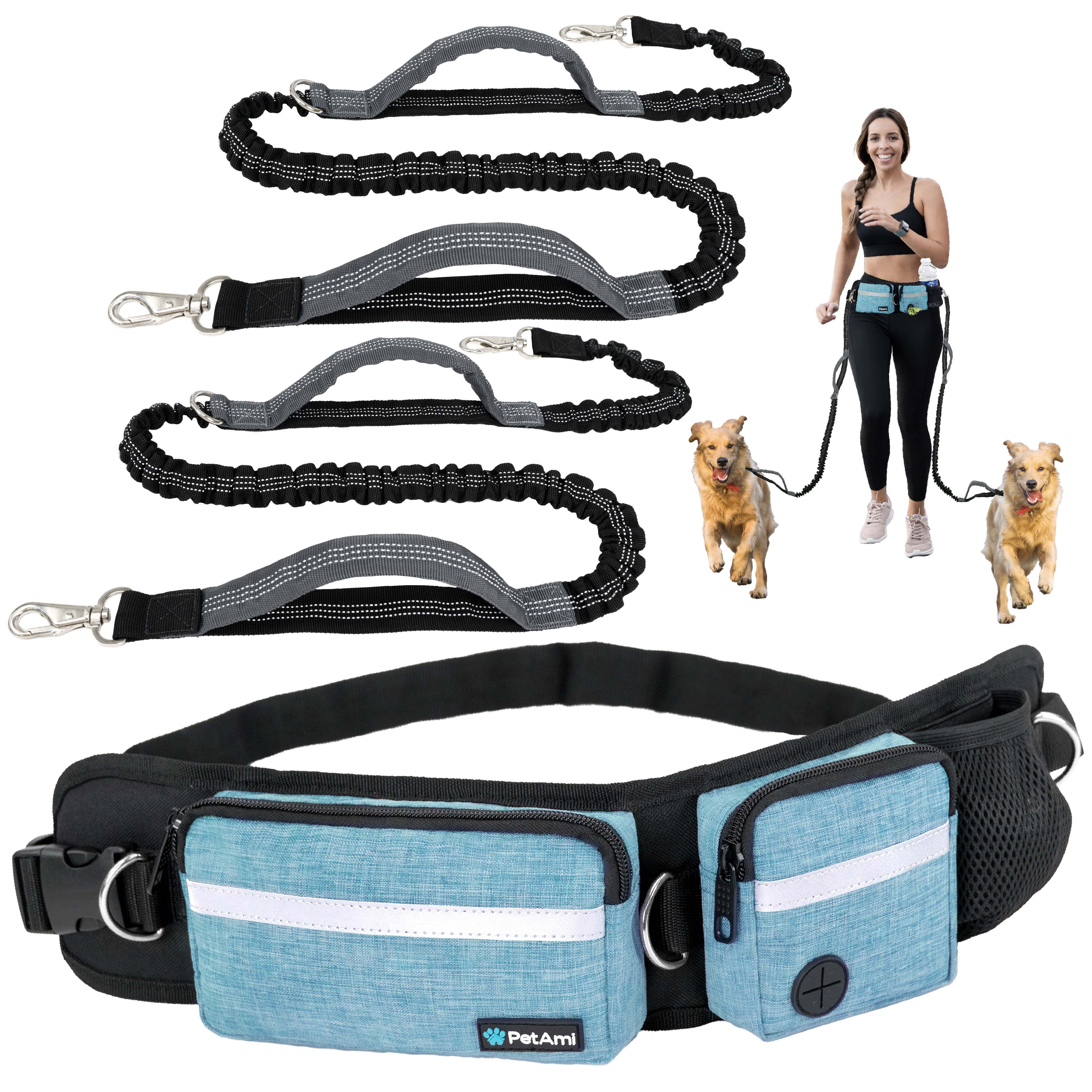 PetAmi Hands Free Dog Leash with Dual Pouch and Kuwait Ubuy