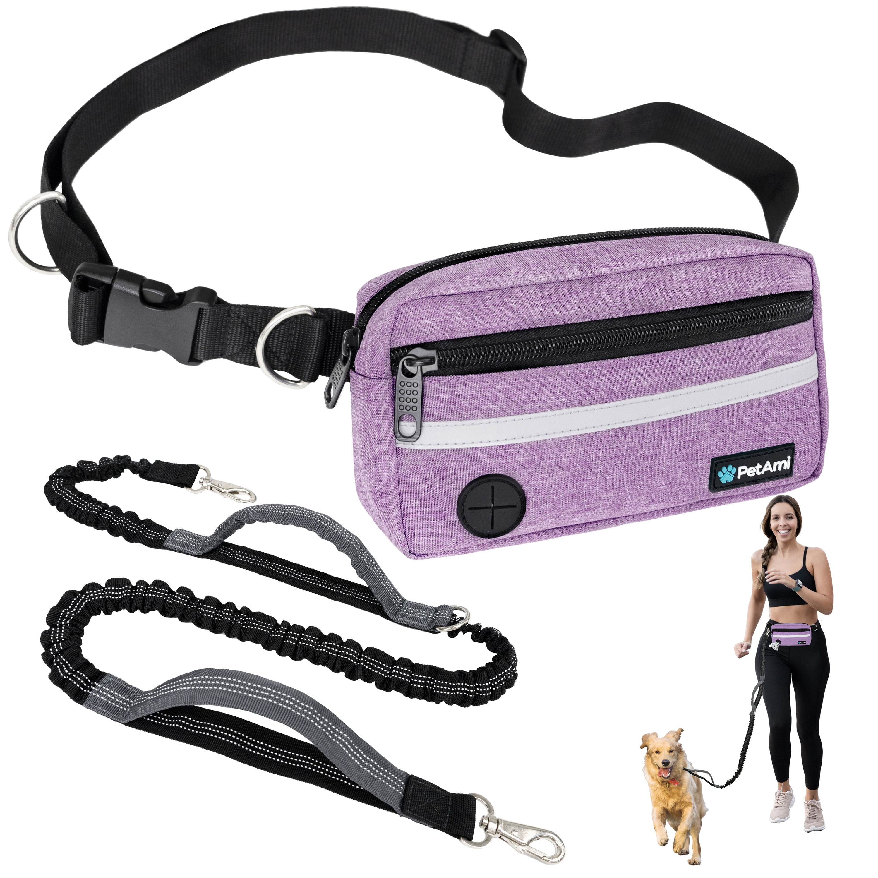 PetAmi Hands Free Dog Leash, Dog Running Leash Belt for Walking Jogging