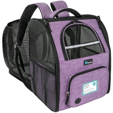 PetAmi Pet Backpack Carrier for Dog Cat, Expandable Cat Carrier Backpack for Travel Hiking, Airline Approved Cat Backpacks For Small Medium Dog Puppy Large Cat, Extended Dog Cat Carrier, Purple