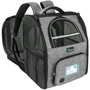 PetAmi Expandable Dog Cat Backpack Carrier, Airline Approved, Light Gray