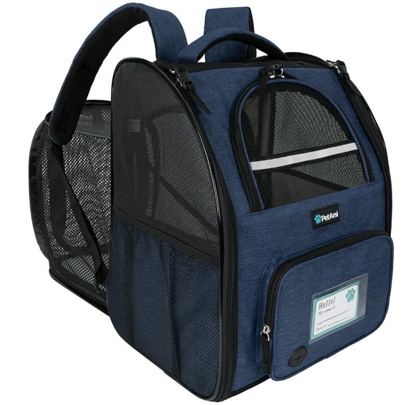 PetAmi Pet Backpack Carrier for Dog Cat, Expandable Cat Carrier Backpack for Travel Hiking, Airline Approved Cat Backpacks For Small Medium Dog Puppy Large Cat, Extended Dog Cat Carrier, Navy Blue