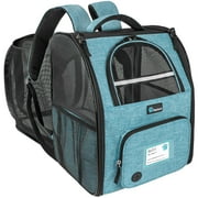 PetAmi Expandable Dog Cat Backpack Carrier, Airline Approved, Teal Blue