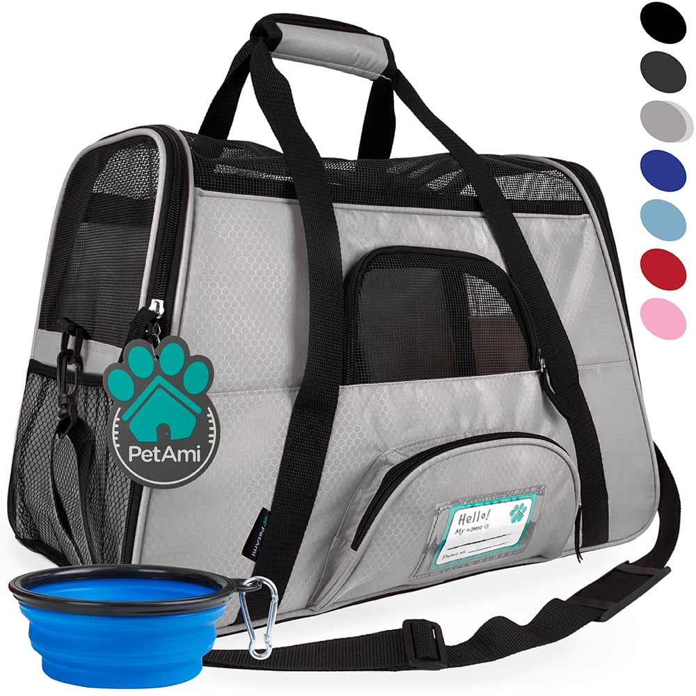 PetAmi Premium Airline Approved Soft Sided Pet Carrier, Large, Light Gray