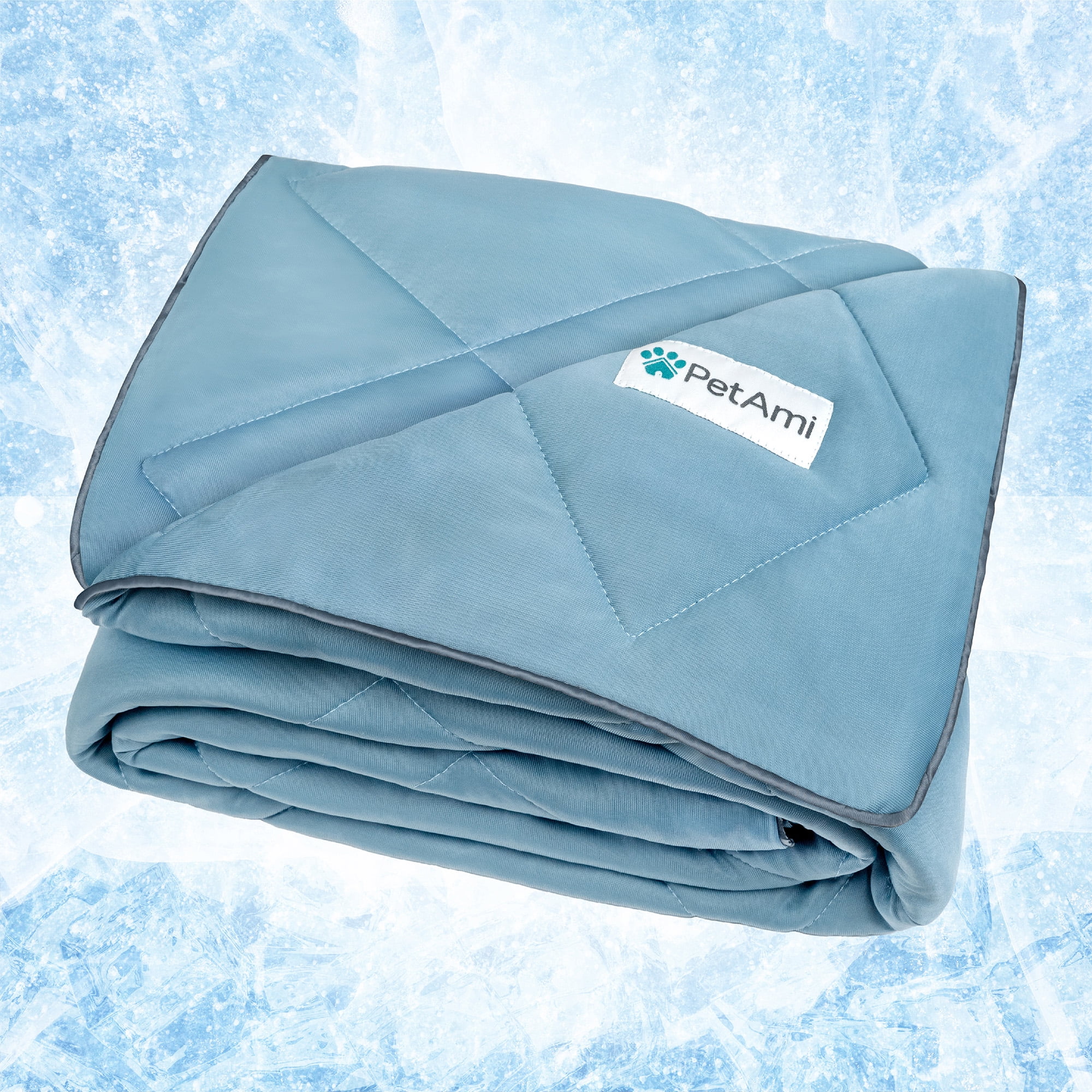 Medium Dusty Blue Waterproof Cooling Pet Blanket
