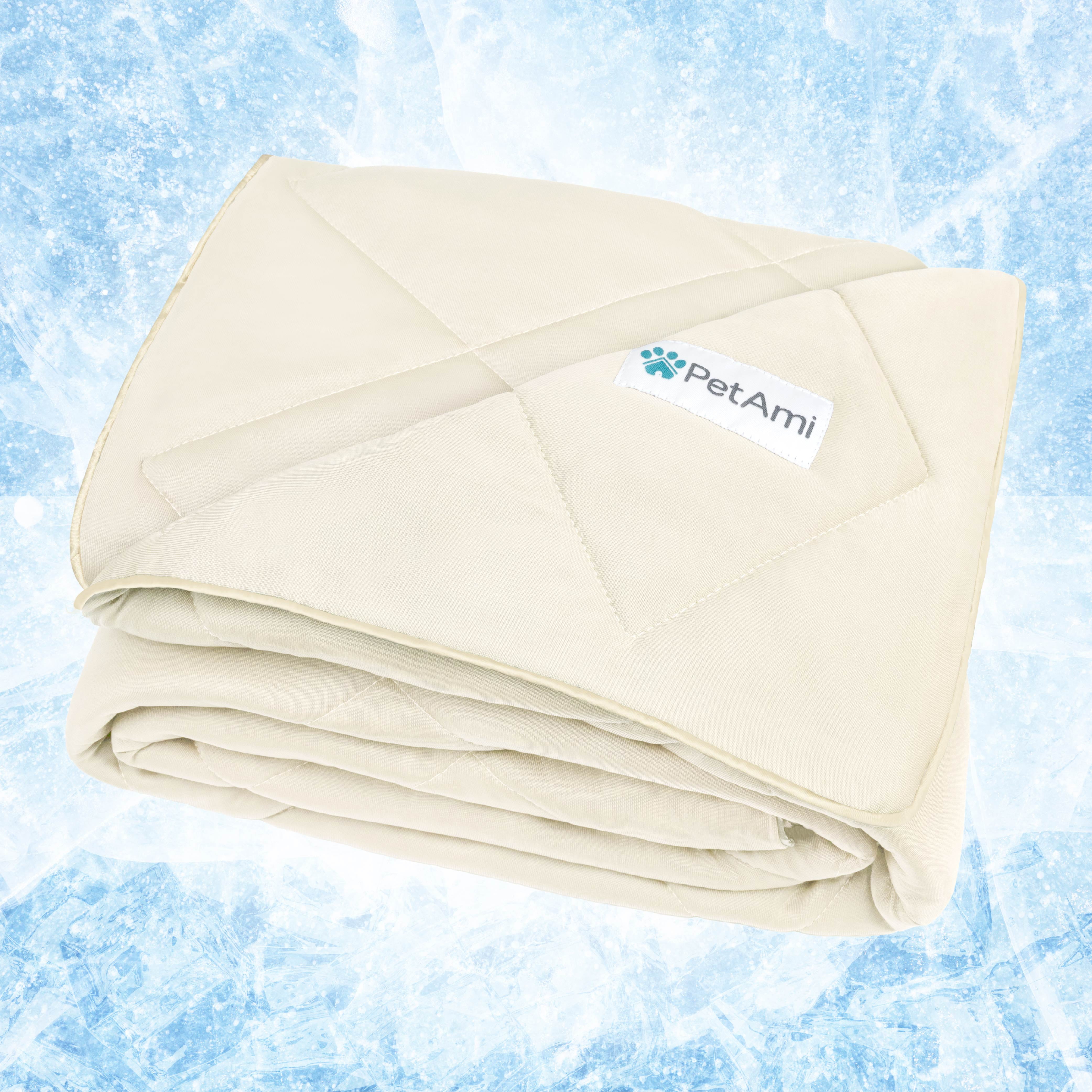 PetAmi Premium Cooling Dog Blanket | Lightweight Fluffy Pet Throw Blanket Bed Cover for Dogs, Cat, Puppies | Pet Blanket Furniture Protector Couch Sofa | Reversible Fuzzy Cozy | 40x60, Beige Latte