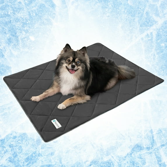 PetAmi Premium Cooling Dog Blanket | Lightweight Fluffy Pet Throw Blanket Bed Cover for Dogs, Cat, Puppies | Pet Blanket Furniture Protector Couch Sofa | Reversible Fuzzy Cozy | 24x32, Grey