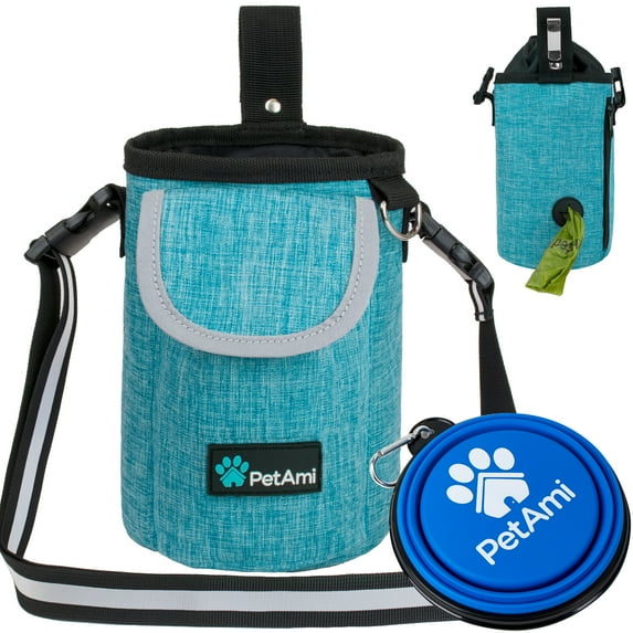 PetAmi Premium Dog Training Pouch with Poop Bag Dispenser, Turquoise, 75 x 55 x 45"