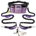thumbnail image 1 of PetAmi Premium Hands Free Dog Leash for 2 Dogs, Adjustable Waist Belt Leash for Dog Walking, Fanny Pack Accessories Bag Dual Bungee Leash for Running, Hiking, Jogging, Biking, Purple, 1 of 8
